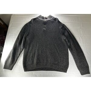 Tassa‎ Elba Waffle Sweater Mens Large Gray 1/4 Zip 100% Cotton Knit Crewneck